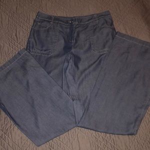 Denim pants with front and back pockets